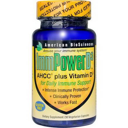 American Biosciences, ImmPower D3, AHCC Plus Vitamin D3, 30 Veggie Caps