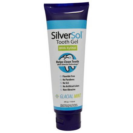 American Biotech Labs, SilverSol Tooth Gel, With Xylitol, Glacial Mint 118ml