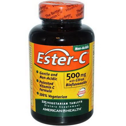 American Health, Ester-C, 500mg with Citrus Bioflavonoids, 225 Veggie Tabs