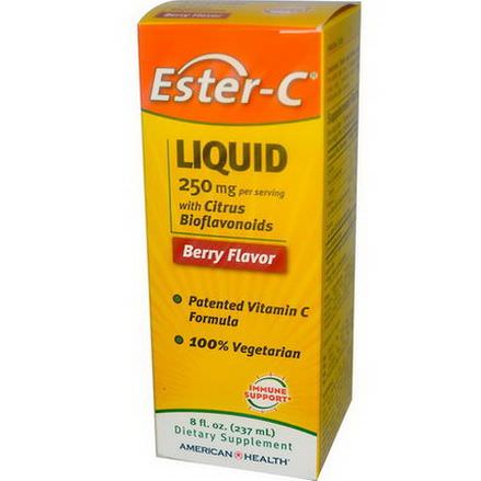 American Health, Ester-C Liquid, with Citrus Bioflavonoids, Berry Flavor 237ml