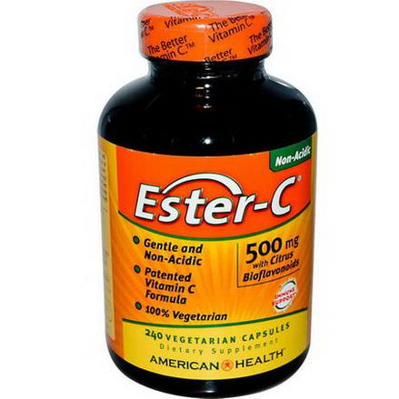 American Health, Ester-C with Citrus Bioflavonoids, 500mg, 240 Veggie Caps