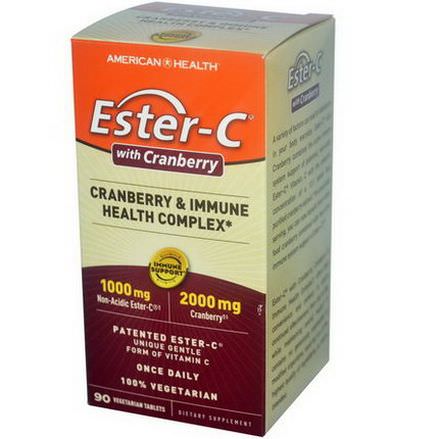 American Health, Ester-C with Cranberry&Immune Health Complex, 90 Veggie Tabs