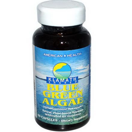 American Health, Klamath Shores, Blue Green Algae, 60 Capsules