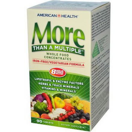 American Health, More Than A Multiple, Iron Free, 90 Tablets