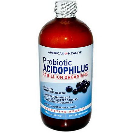 American Health, Probiotic Acidophilus, Natural Blueberry Flavor 472ml