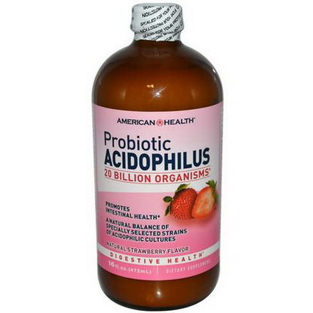 American Health, Probiotic Acidophilus, Natural Strawberry flavor 472ml