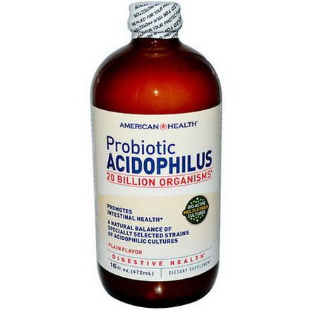 American Health, Probiotic Acidophilus, Plain Flavor 472ml