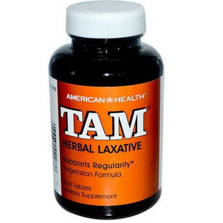 American Health, TAM, Herbal Laxative, 250 Tablets