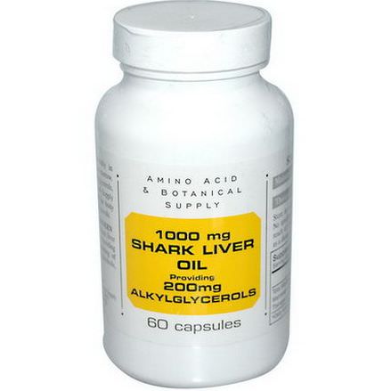 Amino Acid&Botanical Supply, Shark Liver Oil, 60 Capsules