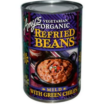 Amy's, Vegetarian Organic Refried Beans with Green Chiles, Mild 437g
