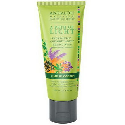 Andalou Naturals, A Path of Light, Shea Butter Coconut Water Hand Cream, Lime Blossom 100ml