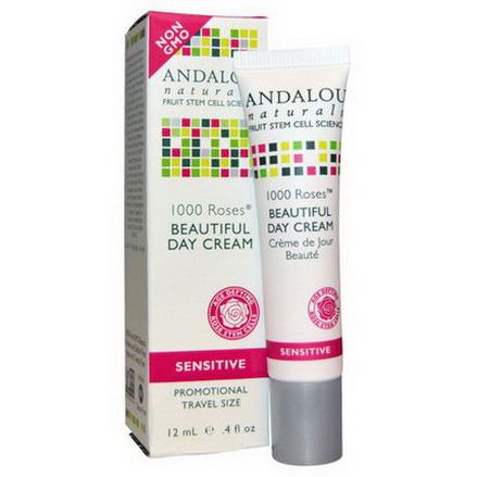 Andalou Naturals, Beautiful Day Cream, 1000 Roses, Sensitive 12ml