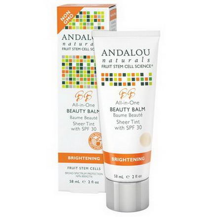 Andalou Naturals, Beauty Balm, Sheer Tint with SPF 30, Brightening 58ml