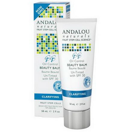 Andalou Naturals, Oil Control Beauty Balm Un-Tinted with SPF 30, Clarifying 58ml