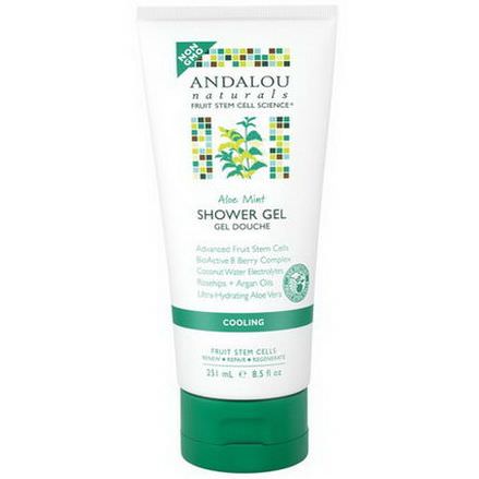 Andalou Naturals, Shower Gel, Aloe Mint, Cooling 251ml
