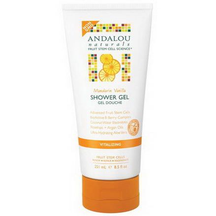 Andalou Naturals, Shower Gel, Mandarin Vanilla, Vitalizing 251ml