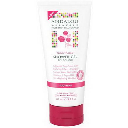 Andalou Naturals, 1000 Roses, Soothing Shower Gel, Soothing 251ml