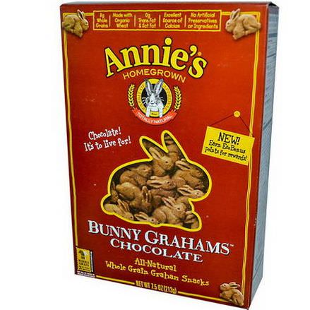 Annie's Homegrown, Bunny Grahams, Chocolate 213g