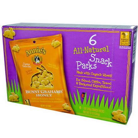 Annie's Homegrown, Bunny Grahams, Honey, 6 Snack Packs 28g Each