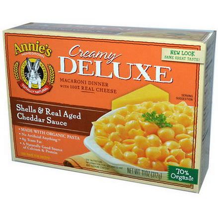 Annie's Homegrown, Creamy Deluxe Macaroni Dinner, Shells&Real Aged Cheddar Sauce 312g