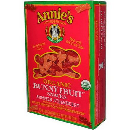 Annie's Homegrown, Organic Bunny Fruit Snacks, Summer Strawberry 115g