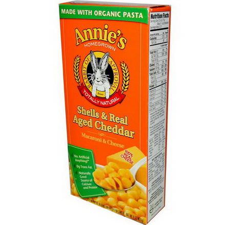 Annie's Homegrown, Shells&Real Aged Cheddar, Macaroni&Cheese 170g
