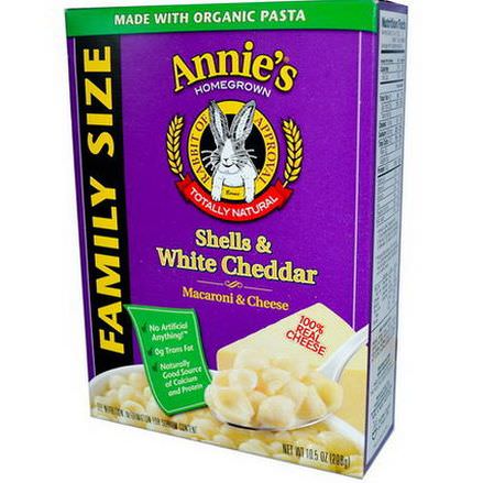 Annie's Homegrown, Shells&White Cheddar, Macaroni&Cheese, Family Size 298g