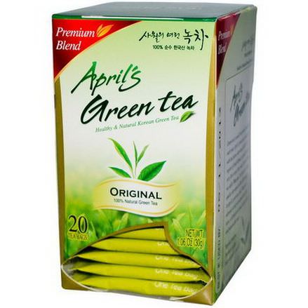 April's Green Tea, 100% Natural Green Tea, Original, 20 Tea Bags 30g