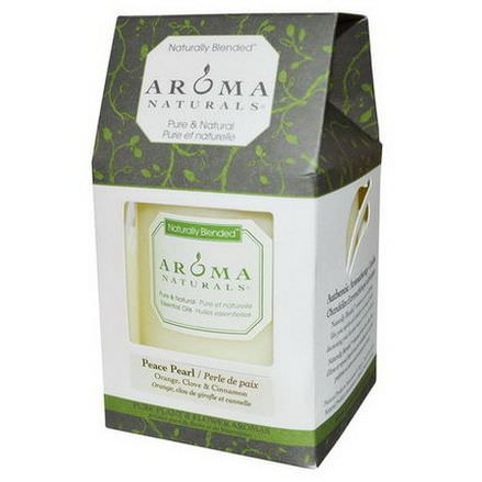 Aroma Naturals, Naturally Blended, Pillar Candle, Peace Pearl, Orange, Clove&Cinnamon, 3