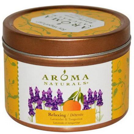 Aroma Naturals, Soy VegePure, Travel Tin Candle, Relaxing, Lavender&Tangerine 79.38g