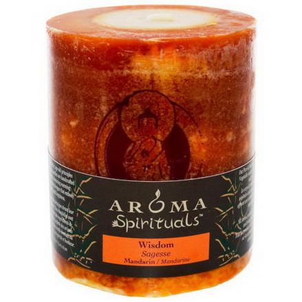 Aroma Naturals, Spirituals, Pillar Candle, Wisdom, Mandarin, 3