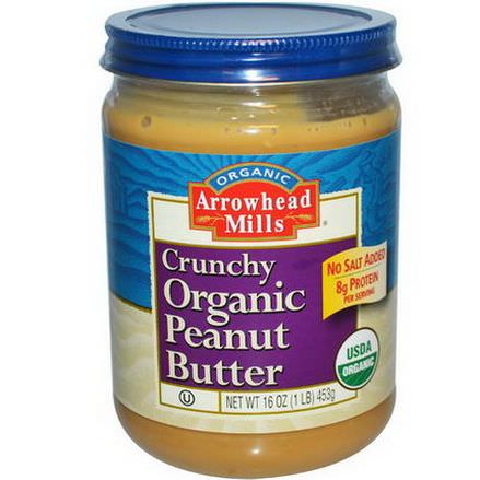 Arrowhead Mills, Crunchy Organic Peanut Butter 453g