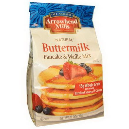 Arrowhead Mills, Natural Pancake and Waffle Mix, Buttermilk 737g
