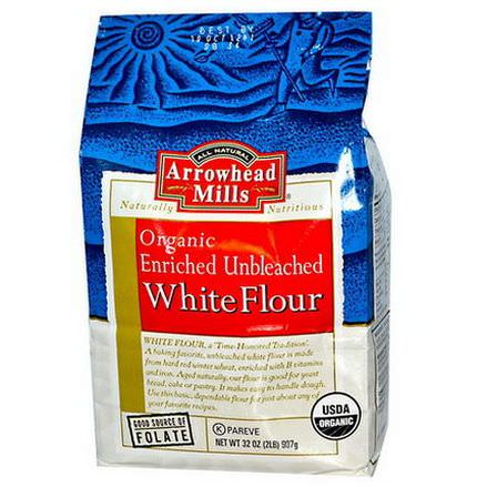 Arrowhead Mills, Organic Enriched Unbleached White Flour 907g