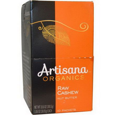 Artisana, Organic Raw Cashew Nut Butter, 10 Packs 30.05g Each