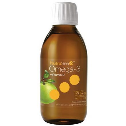 Ascenta, NutraSea D, Omega-3 Vitamin D, Crisp Apple Flavor 200ml Liquid