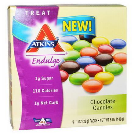 Atkins, Treat Endulge, Chocolate Candies, 5 Packs 28g Each