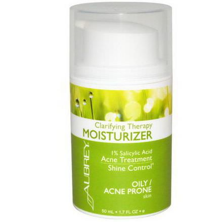 Aubrey Organics, Clarifying Therapy Moisturizer, Oily/Acne Prone Skin 50ml