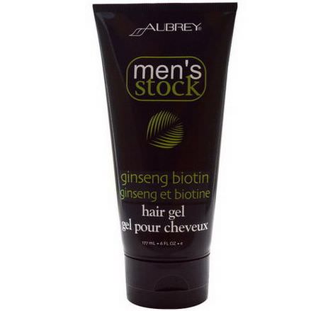 Aubrey Organics, Men's Stock, Hair Gel, Ginseng Biotin 177ml