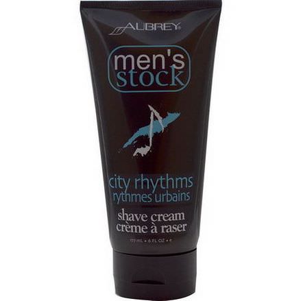Aubrey Organics, Men's Stock, Shave Cream, City Rhythms 177ml