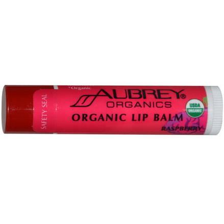 Aubrey Organics, Organic Lip Balm, Raspberry 4.25g