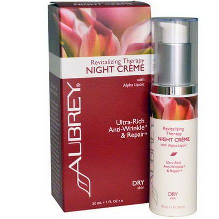 Aubrey Organics, Revitalizing Therapy Night Cream, Dry Skin 30ml