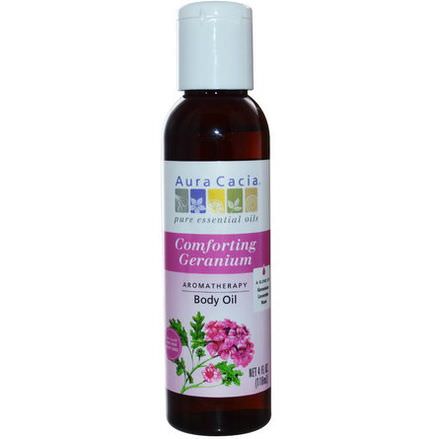 Aura Cacia, Aromatherapy Body Oil, Comforting Geranium 118ml