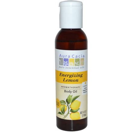 Aura Cacia, Aromatherapy Body Oil, Energizing Lemon 118ml