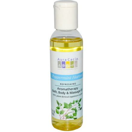 Aura Cacia, Aromatherapy Body Oil, Refreshing Peppermint 118ml