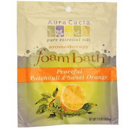 Aura Cacia, Aromatherapy Foam Bath, Peaceful Patchouli&Sweet Orange 70.9g