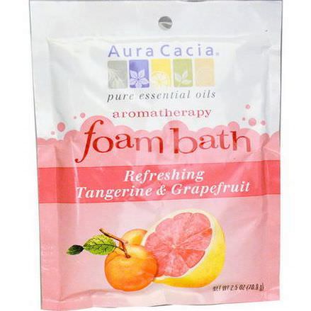 Aura Cacia, Aromatherapy Foam Bath, Refreshing Tangerine&Grapefruit 70.9g