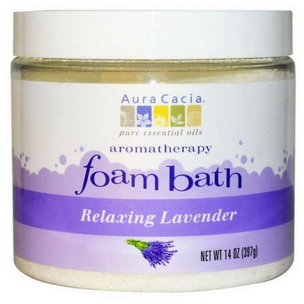 Aura Cacia, Aromatherapy Foam Bath, Relaxing Lavender 397g