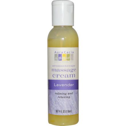 Aura Cacia, Aromatherapy Massage Cream, Lavender 118ml