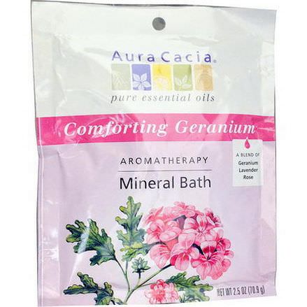 Aura Cacia, Aromatherapy Mineral Bath, Comforting Geranium 70.9g